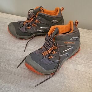 Boys Merrell Gray and Orange Hiking Shoes Very Good condition